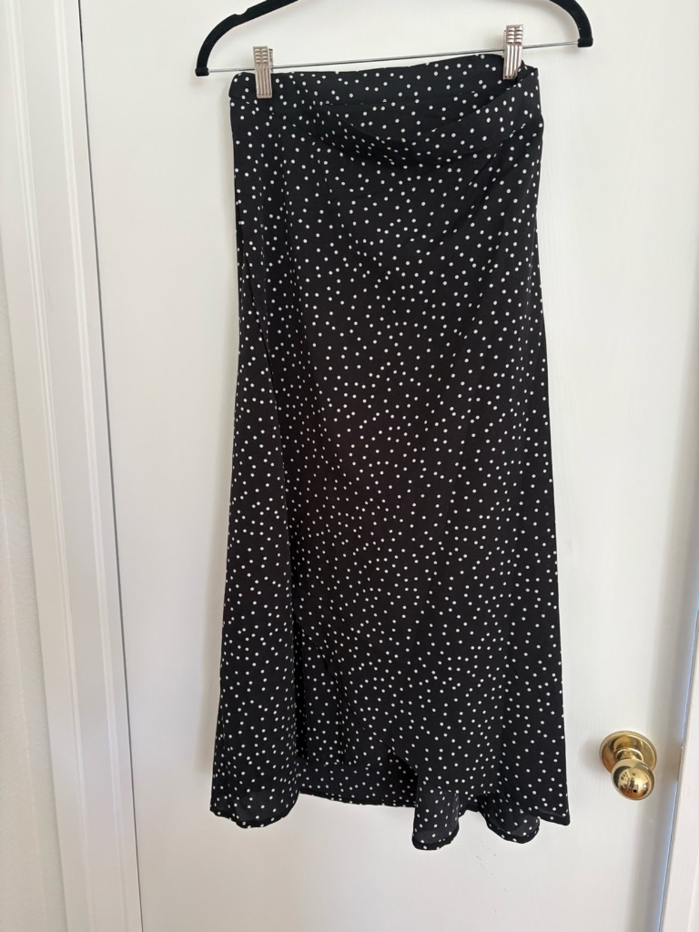 Black Polka Dot Maxi Skirt